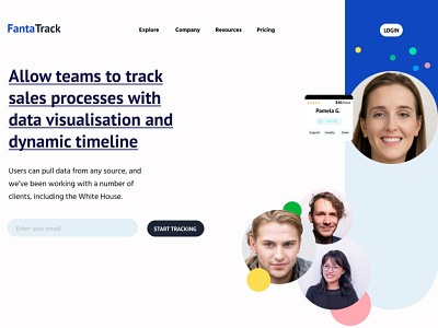 FantaTrack - hero section hero section web design