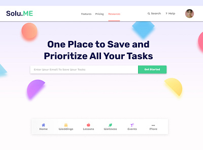 SoluMe - Hero Section hero section web design