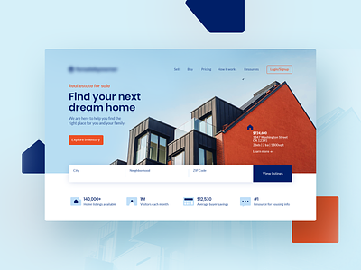 Housing Landing Page branding design home homepage house housing interface landing layout listing photo product design property real estate ui ux web design website