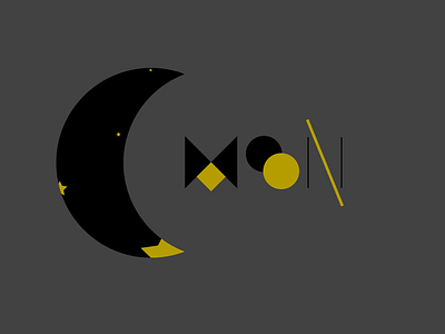 Moon black design logo minimal moon style yellow