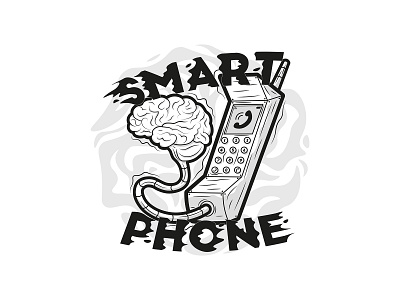 Smart Phone Illustration brain illustration smart smartphone vector