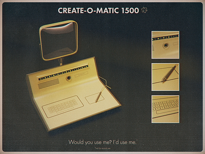 Create-O-Matic 1500 3d ad c4d cinema4d computer future futurism render retro stylus touch