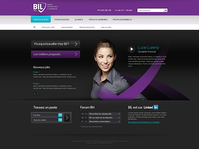Bil | Human ressources website bank black violet webdesign