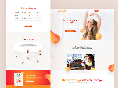 Amura Homepage clinic diabetes healthy hospital illustration lifestyle medical minimalist online clinic typography ui ux vector website
