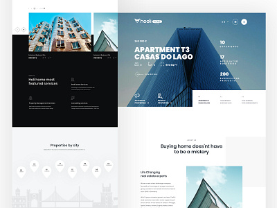 Holihome black black white clean design flat homepage landing page photoshop property search typography ui webdesign website