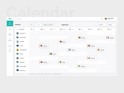 Worker Management02 calendar clean flat minimal minimalist modern ui ux white