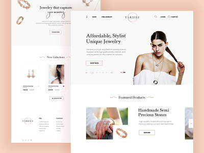 Jewellery Website clean ecommerce design jewellery jewelry minimal minimalist modern online shopping shopping cart typography ui ux white