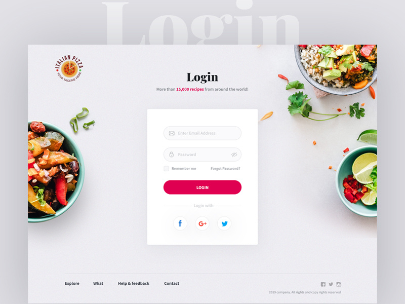 Login Thumb modern clean minimal recipe recipes form design form field login form login page login