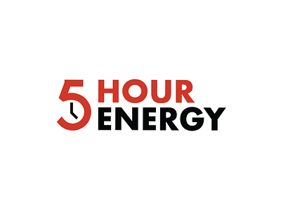 5 Hour Energy 5 branding clean clock energy flat hour identity lockup logo