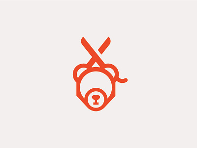 Barber Bear barber branding design identity logo mark