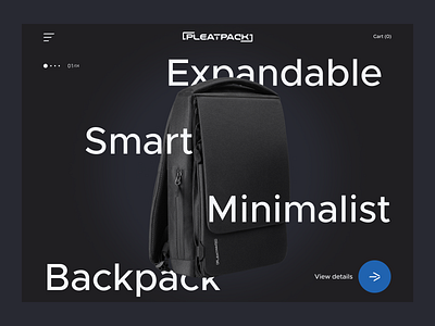 Pleatpack (UI/UX design, e-commerce) backpack city e commerce ecommerce modern ui urban ux web design website