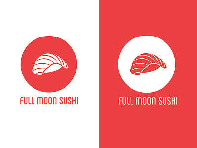 Full Moon Sushi Logo design logos simple
