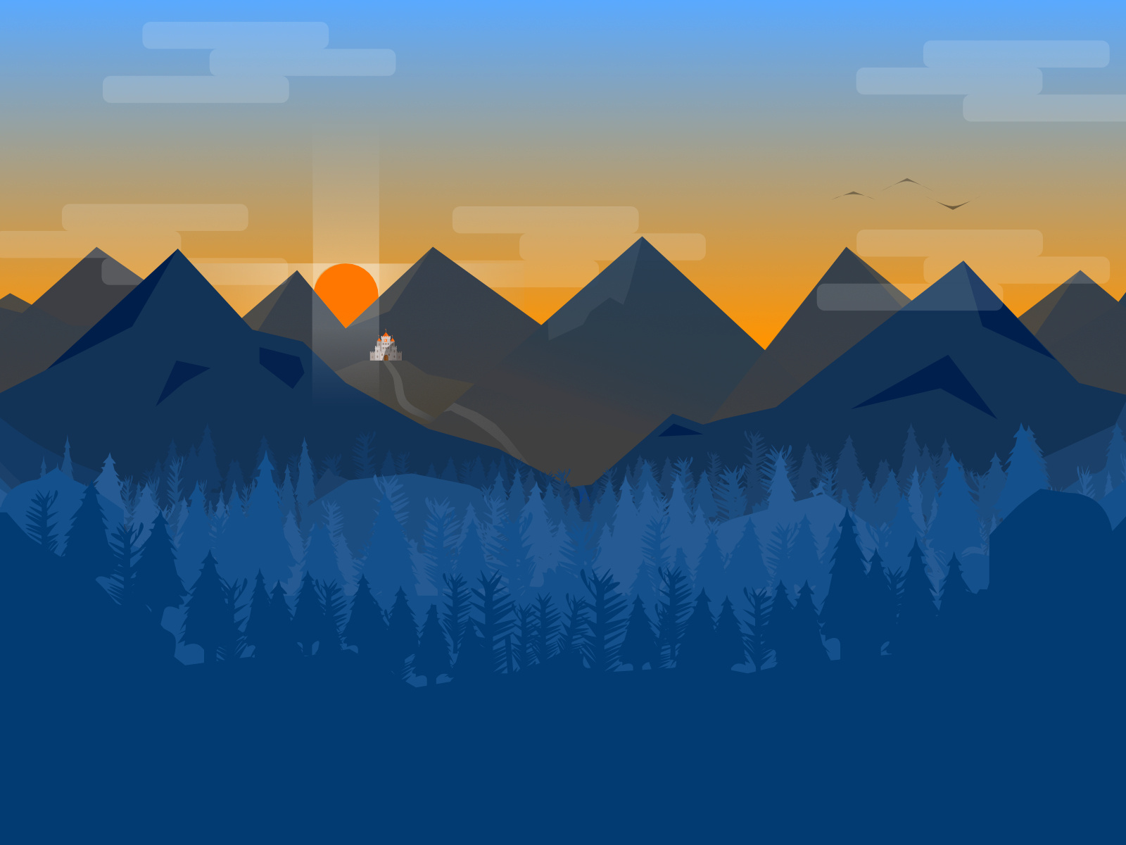 Forest Sunrise 2.0 by Hex on Dribbble