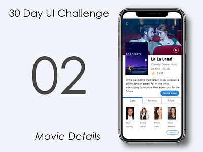 Day 2 - Movie Details 30days details iphone movie ui ux