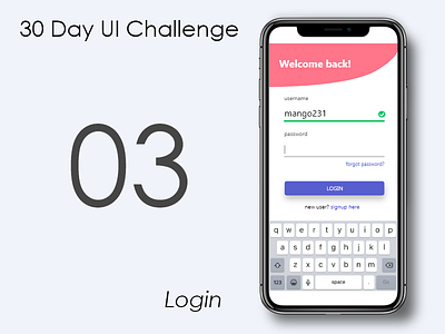 Day 3 - Login 30days iphone login minimal ui ux
