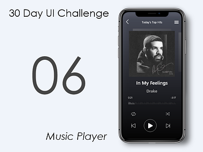 Day 6 - Music Player design drake music player ui ux