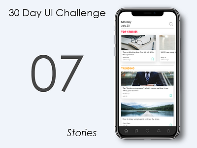 Day 7 - Stories articles design iphonex stories ui ux