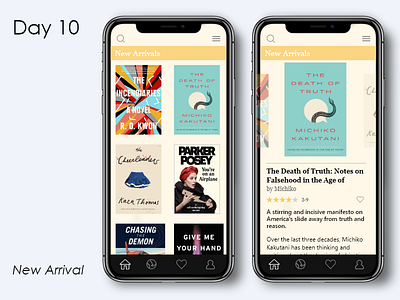 Day 10 - New Arrivals app book iphonex mobile ui ux