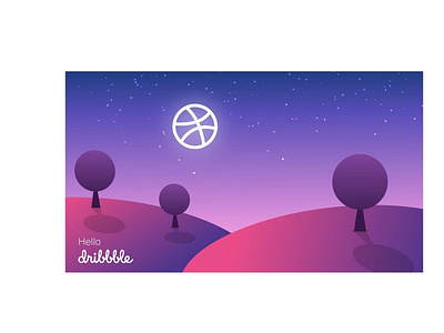 Hello Dribbble! design hello dribble hellodribble illustrator landscape