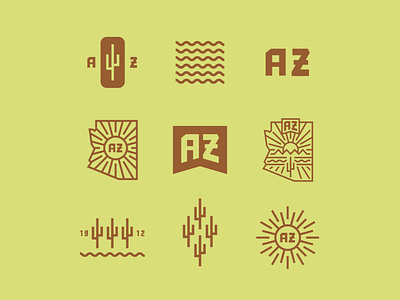 Raising AZ Marks arizona az cacti cactus chandler desert hieroglyphs logo mesa mexican mountain mountains native native american phoenix river scottsdale sun sunshine tempe