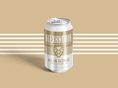 All In Blonde Can alexandria alexandria brewing company beer beer art beer bottle beer can beer can design beer cans beer label brew brewery brewery branding brewing can guitar hop kentucky label logodesign pick