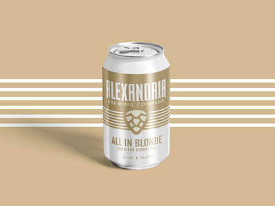 All In Blonde Can alexandria alexandria brewing company beer beer art beer bottle beer can beer can design beer cans beer label brew brewery brewery branding brewing can guitar hop kentucky label logodesign pick