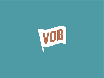 The VOB banner logo brand brand design branding flag flag logo logo logo design logo designer military teal the vob vector veteran veterans vob white flag