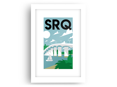 SRQ florida illustration minimalism poster ringling sarasota tamba bay travel poster vector vector art