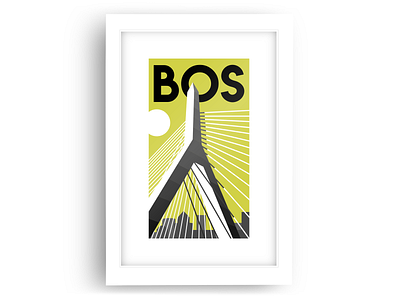 BOS boston boston design illustration massachusetts minimalism new england poster retro car travel poster vector vector art vintage