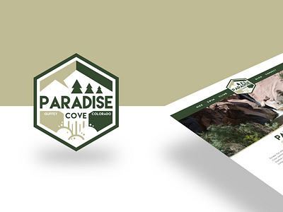 Paradise Cove brand aid colorado cove guffey logo logo design branding logodesign mountain paradise paradise cove park pine tree state park waterfall