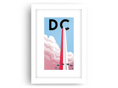 DC capitol dc district of columbia minimalism travel poster united states vector vector art vintage washington washington dc washington monument