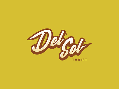 Del Sol Thrift 90 90s 90s aesthetic del sol logo logodesign logodesigner script script lettering sol sun thrift type typography vintage wordmark