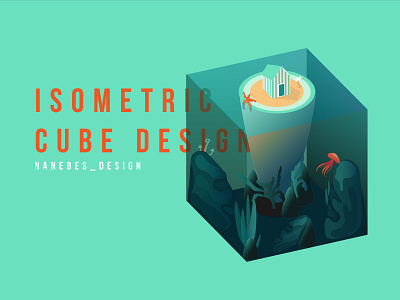 Isometric Cube Design art background cube design graphic design illustration illustrator isometric ocean sea summer vector wallpaper