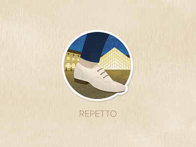 Day Four: Repetto badge icon illustration painted pin textured watercolour