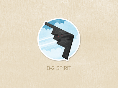 Day Thirty-Eight: B-2 Spirit badge icon illustration painted pin textured watercolour