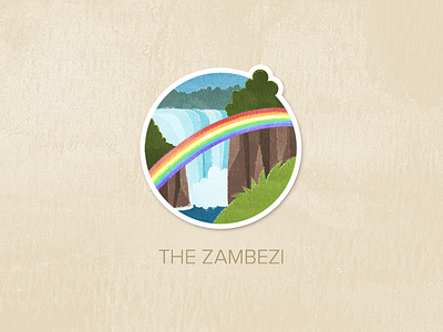 Day Fifty-Five: The Zambezi badge icon illustration painted pin textured watercolour