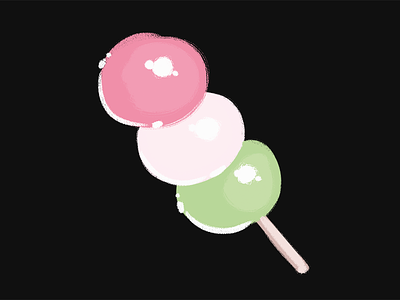 Day 1/100 — Dango 100daysofjapan food illustration japan painting the100dayproject