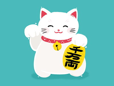 Day 2/100 — Manekineko 100daysofjapan cat illustration japan painting the100dayproject
