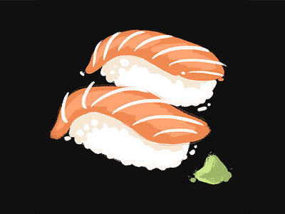 Day 3/100 — Nigirizushi 100daysofjapan food illustration japan painting sushi the100dayproject