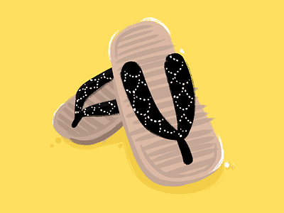 Day 4/100 — Zōri 100daysofjapan clothing illustration painting shoes the100dayproject