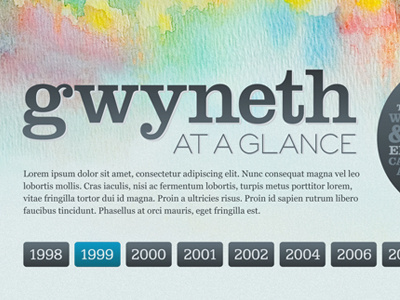 At A Glance typography watercolor website