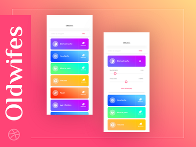 Debut - Oldwifes app colorful concept debut design health medicine oldwifes