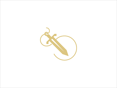 Iron and Thread graphic design iron logo medieval sword thread