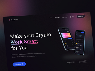 PlanetCrypton - The Best Stacking Crypto to Earn Money app crypto crypto currency land landing page mobile design ui ux web crypto web design