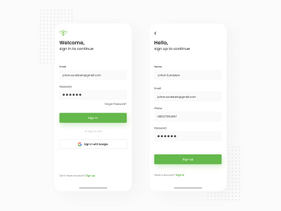 Simple Login & Register app login page register page ui ux