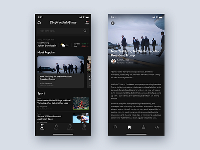 The New York Time Dark Mode Concept