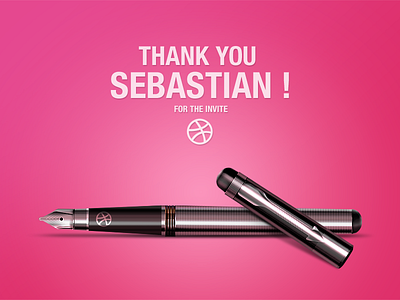 Thank you! Sebastian art black digital dribbble invite illustration inkpen invite pen photoshop photoshoppainting