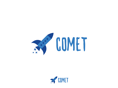 Comet | Day 01 blue challenge comet design fly graphic logo logodesign rocket