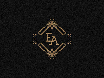 EA black geometric gold line pattern stars texture type typography vector