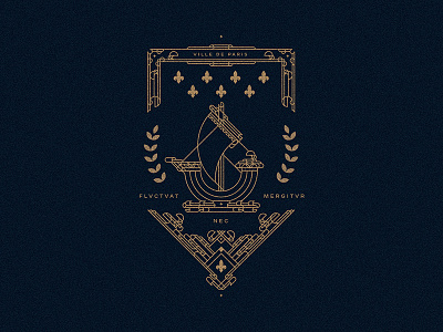 Paris Coat of Arm geometric gold illustration illustrator line pattern stars texture type typography vector